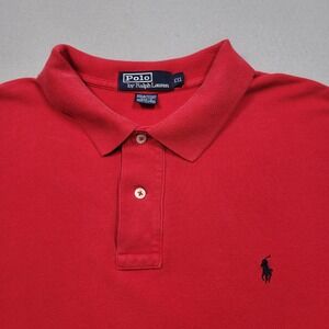 Polo Ralph Lauren Mens XXL Red Short Sleeve Pique Cotton Polo Shirt